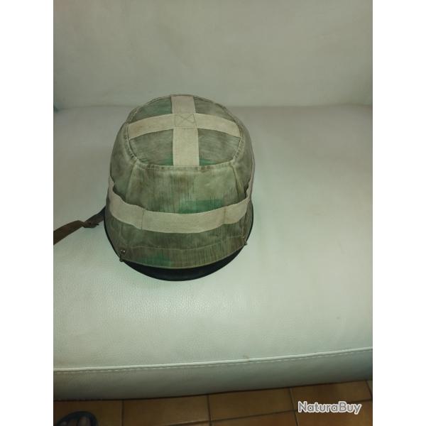 protege casque allemand parachutiste camoufl  a crochet