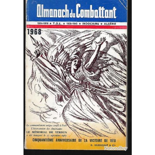 almanach du combattant 1968 14-18, 39-45, toe, cinquantime anniversaire de la victoire de 1918 50