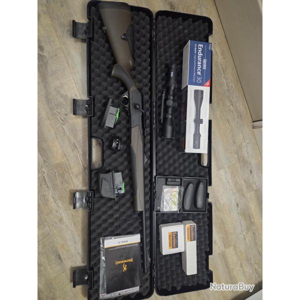 BROWNING MARAL campo BROWN CALIBRE 30-06 CROSSE AJUSTABLE et LUNETTE HAWKE ENDURANCE 30