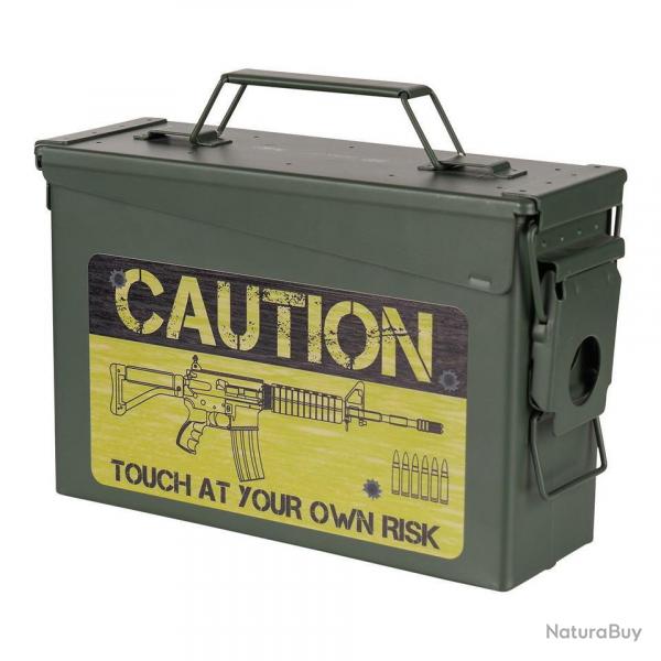 Bote  munitions acier - calibre 30mm - Caution Risk