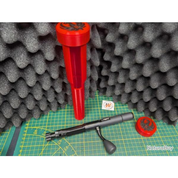 PACK ROUGE Protge culasse + guide baguette  Ruger Rifle Precision RPR 308 win avec LOGO RUGER