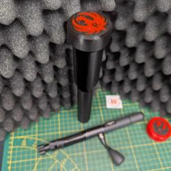 PACK NOIR Protège culasse + guide baguette  Ruger Rifle Precision RPR 308 win avec LOGO RUGER