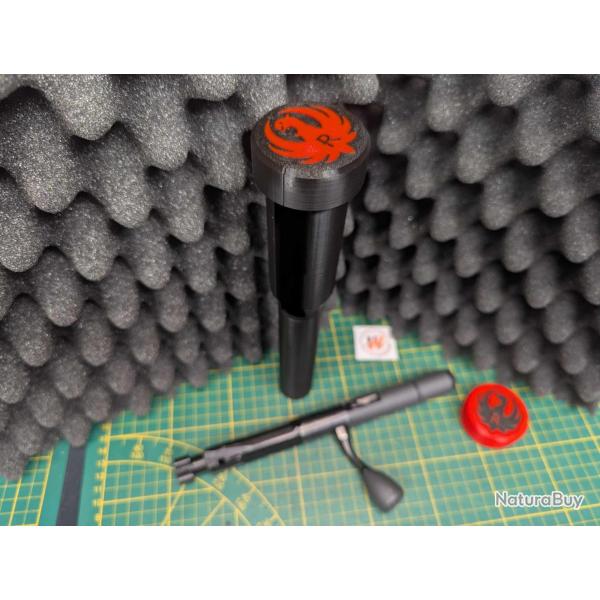 PACK NOIR Protge culasse + guide baguette  Ruger Rifle Precision RPR 308 win avec LOGO RUGER