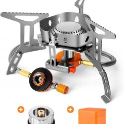 Réchaud de Camping à Gaz 3500 W, Brûleur, Poêle Ultra-Léger Cuisinière Extérieur Pliable