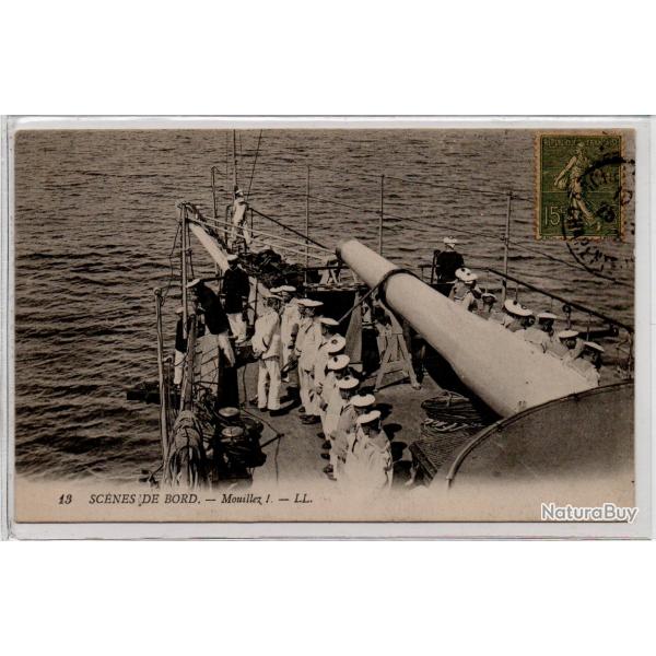 CPA - Marine de Guerre  - SCNES DE BORD -Mouillez  N1109