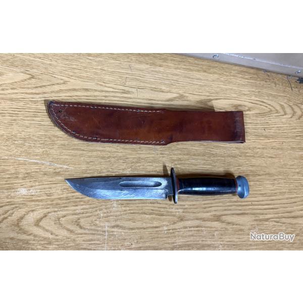 RARE ORIGINAL AUTHENTIQUE WW2 US NAVY USN COMBAT KNIFE RH-PAL-36 EN EXCELLENTE CONDITION !!!!