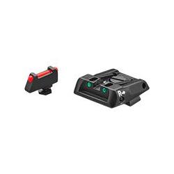 Hausse et guidon fibre optique LPA Glock 17 à 23/25 à 32,34,35