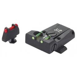 Hausse et guidon fibre optique LPA Glock 17 à 23/25 à 32,34,35