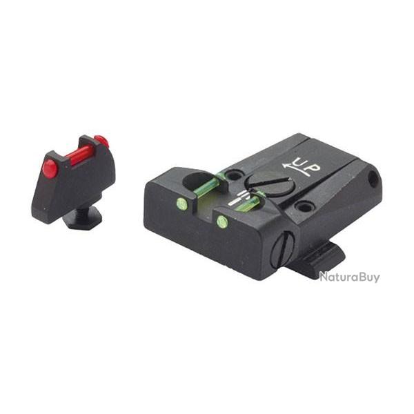 Hausse et guidon fibre optique LPA Glock 17  23/25  32,34,35