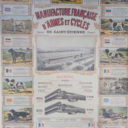 Reproduction affiche publicitaire manufacture armes et cycles de St Etienne, 80 cmx60, environ 1909