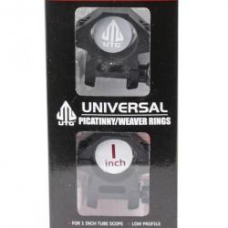 Montage UTG Diam. 25,4 mm pour Rail Weaver / Picatinny de 21 mm - Bas