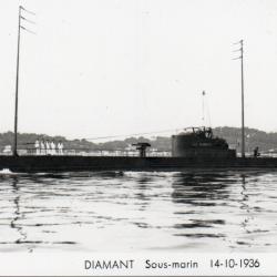 CPA - Marine de Guerre - " DIAMANT  "  Sous-Marin 14-10-1936 N°1126