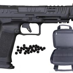 PISTOLET CANIK RIVAL CO2 C50 BLACK + Housse + 50 BBs Caoutchouc