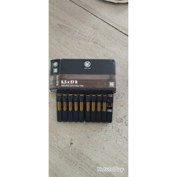 Lot de 9 balles 6.5x57R   RWS 8.2g 127gr .