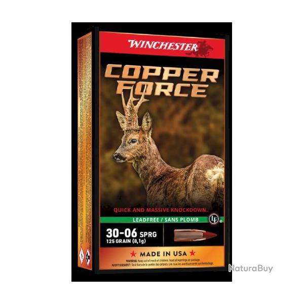 LOT DE 40 BALLES WINCHESTER COPPER FORCE LEAD CAL 30 06 125GR