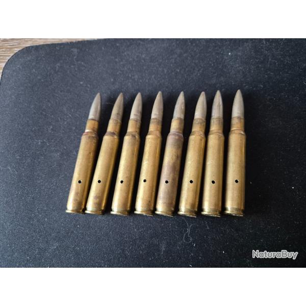 lot 10 munitions militaire neutralises cal 308 Win divers marquages