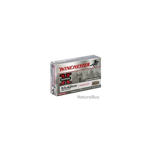 LOT DE 20 BALLES WINCHESTER POWER POINT CAL 9.3X62 286GR