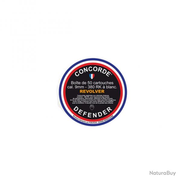 Bote de 50 cartouches 9 mm  blanc RK pour rvolver Concorde