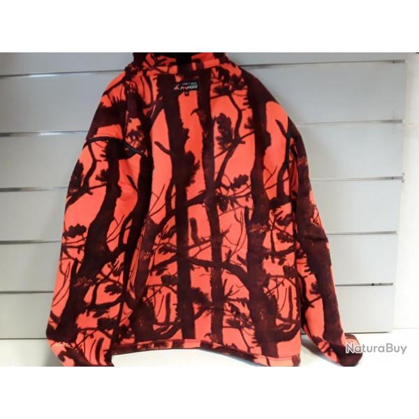 blouson POLAIRE reversible kaki/ orange camo Verney-carron