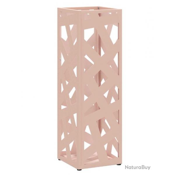 Porte-parapluie rose 15,5 x 15,5 x 49 cm acier rangement decoration interieur design