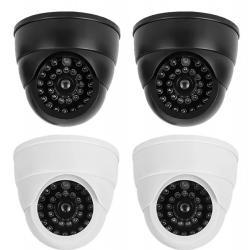 Caméra factice Pack de 4 Fausse caméra dôme Blanc/Noir  LED rouge clignotante sécurité dissuasive