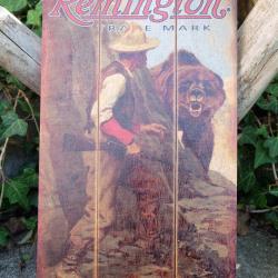 Plaques Publicitaires Territoire sauvage - Plaque murale Remington en bois
