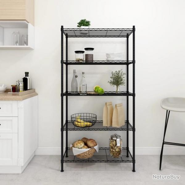 tagre de rangement 5 niveaux 90x35x180 cm Noir 250 kg