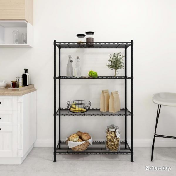 tagre de rangement 4 niveaux 90x35x137 cm Noir 200 kg