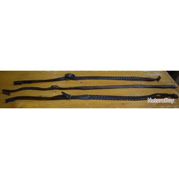 lot de 3 bretelles cuir pour fusil et carabine   d'occasion a 1