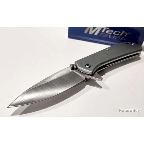 Couteau Semi Automatique MTech Tactical Urban Lame Acier 3Cr13 Manche Aluminium Linerlock Clip