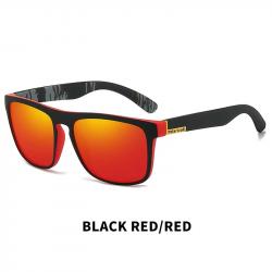 Lunettes de soleil polarisées carrées Vintage pour hommes et femmes Rouge