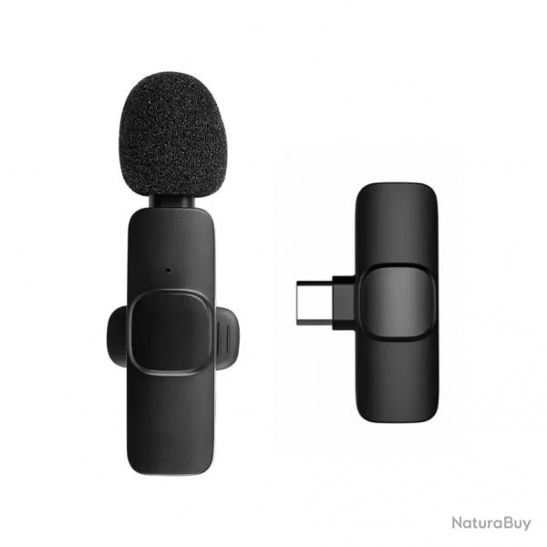 Microphone sans fil Portable, Mini micro pour enregistrement Audio et vido USB C