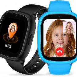 Smart Watch pour Enfants avec GPS et téléphone, 1.7" HD 4G smartwatch pour Enfants avec appels vidéo