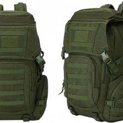 Sac à Dos Tactique 50L Imperméable Randonnée Camping Chasse Pêche Escalade Outdoor Vert