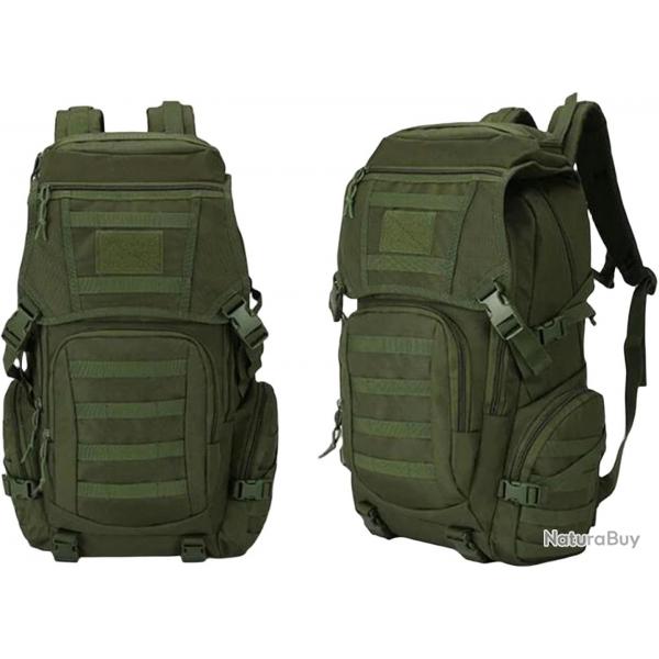 Sac  Dos Tactique 50L Impermable Randonne Camping Chasse Pche Escalade Outdoor Vert