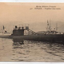CPA -Marine de Guerre -  " TOPAZE " Torpilleur  Sous-Marin N°1550