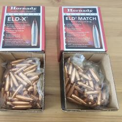 Ogives Hornady ELD-X  + ELD-M Soft Point Boat Tail  Cal.30 (.308) 178 gr/11.55g