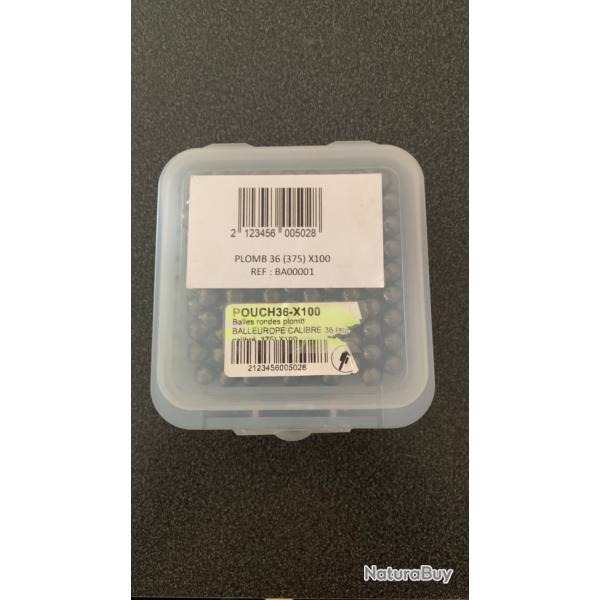 Balles ronde en plombs cal.36 (375)