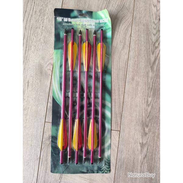 Flches (ou traits) d'arbalte paquet de 6 en aluminium 16 pouces