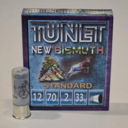 boite 10 cartouches calibre 12/70 Tunet Bismuth bourre jupe numero 2