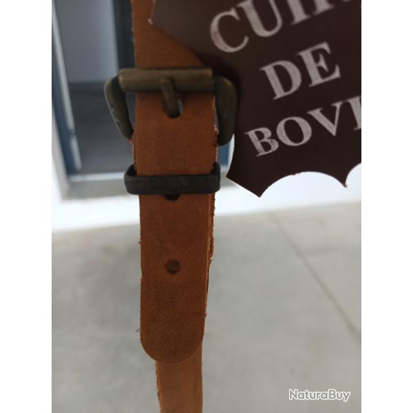 Sangle, bretelle en cuir pour fusil ou carabine.