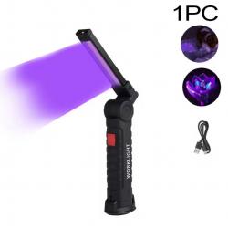 Lampe UV 395nm Rechargeable Magnétique Pliable + Crochet 3 Modes Détection Animaux Résine Small