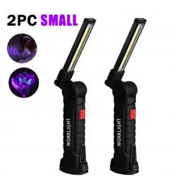 2x Lampe UV 395nm Rechargeable Magnétique Pliable + Crochet 3 Modes Détection Animaux Résine Small