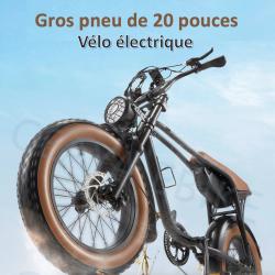 Vélo électrique gros pneu E-bike 48V 15Ah batterie adultes E VTT, couple 60N.m, 7 vitesses,