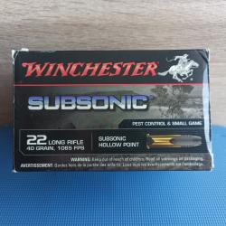 Boite de cartouches Winchester 22 lr Subsonic