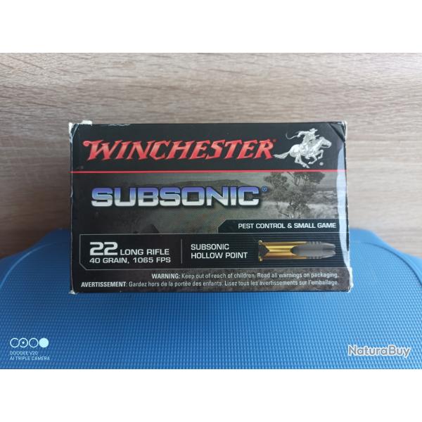 Boite de cartouches Winchester 22 lr Subsonic