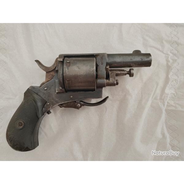 Revolver Bulldog belge - 6 coups - fin XIX - poinons Lige