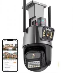 Caméra de sécurité 4MP sans carte SD avec alarme lumineuse à distance avec le téléphone rotative