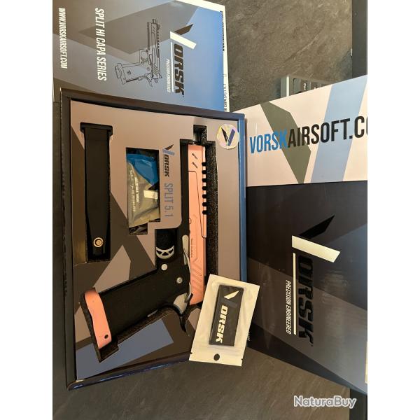 Rplique airsoft Vorsk Hi-Capa Split 5.1 - Rose - bon tat