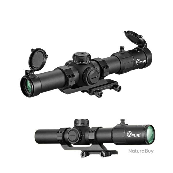 Lunette 1-10x28 FFP Rticule BDC Optiques HD Monture Incluse Idale Tir Longue Distance et Tactique.